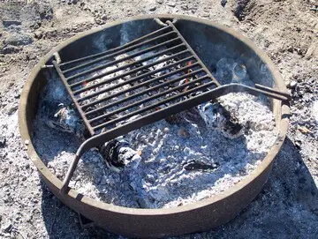 ashes in fire pit