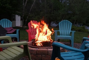 Wood firepit ready