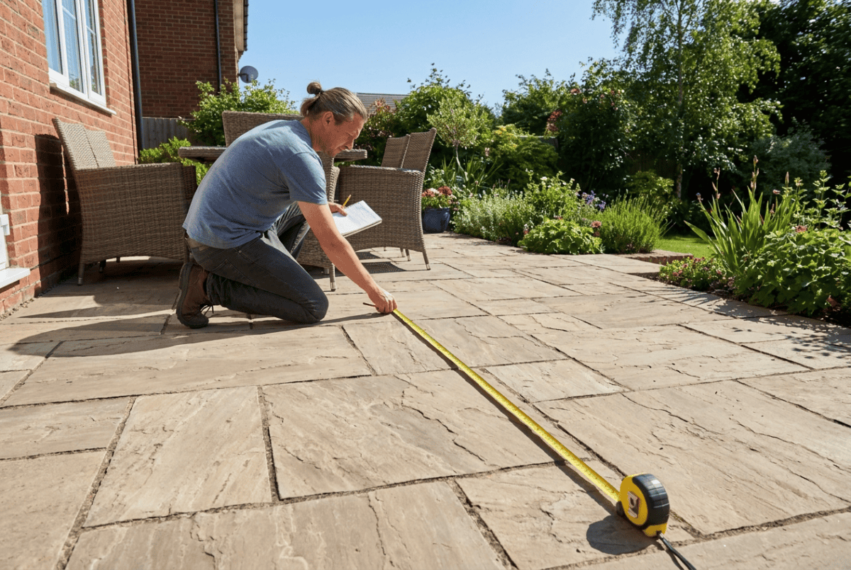 Measuring a paver patio to size a patio heater